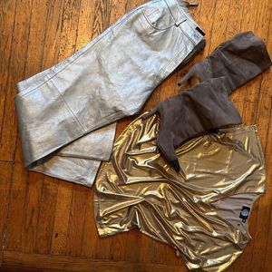 Metro style Silver leather pants Size 8.